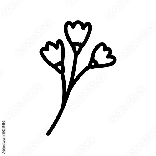 flowers stem nature decoration icon thick line