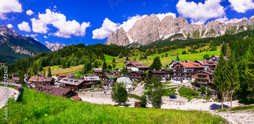Fotografi Breathtaking Alpine scenery, Dolomite mountains