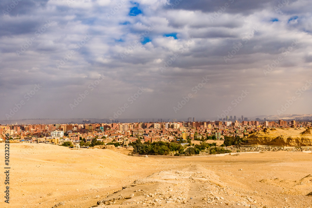 View on Cairo city from the Giza plateau