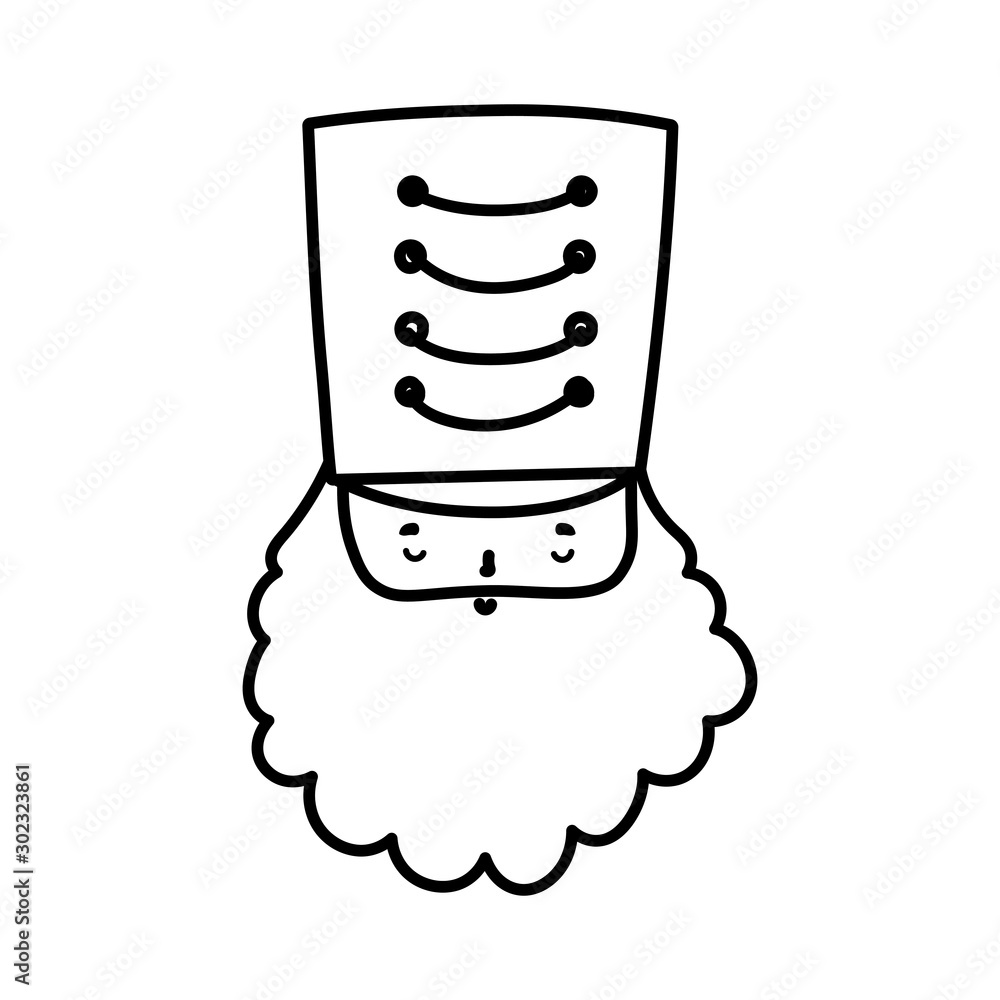 merry christmas celebration nutcracker soldier face with hat thick line merry christmas celebration nutcracker soldier face with hat thick line