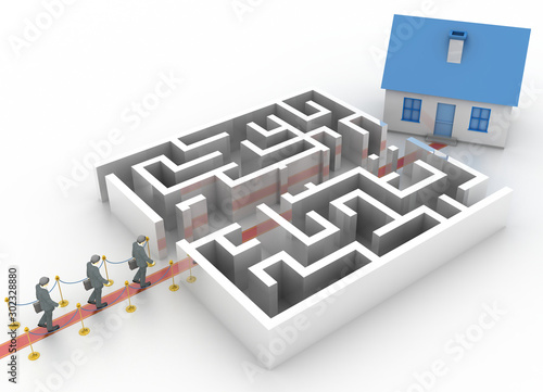 Maze concept  choices and challenge theme  original 3d rendering illustration