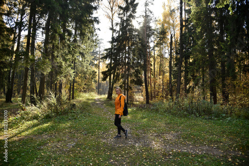 blonde autumn in the forest