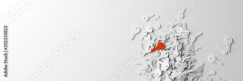 Canvas-taulu Infinite keys, metaphor of ideas, solutions  and risk management; original 3d re