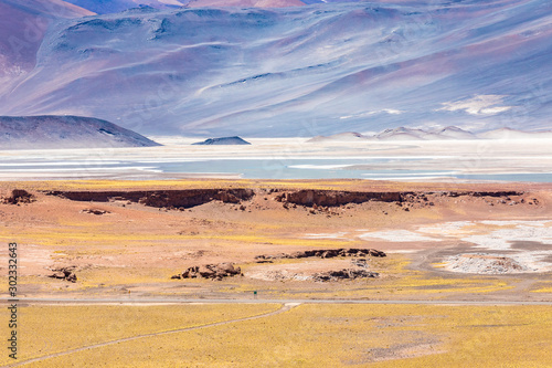 Chile Atacama desert red rocks lagoon