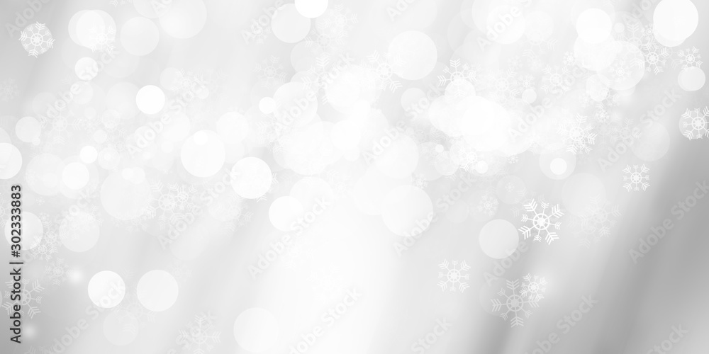 white and gray Christmas light with snowflake bokeh background, Winter backdrop wallpaper. white and gray Christmas light with snowflake bokeh background, Winter backdrop wallpaper.