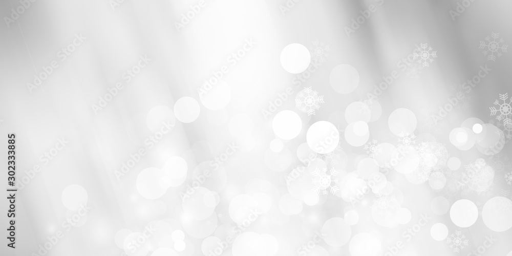 white and gray Christmas light with snowflake bokeh background, Winter backdrop wallpaper. white and gray Christmas light with snowflake bokeh background, Winter backdrop wallpaper.