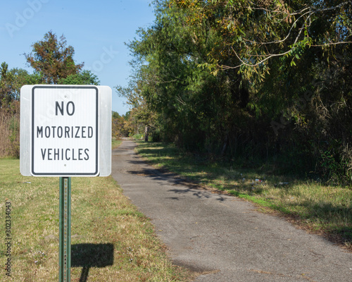No Motorized Vehicles sign