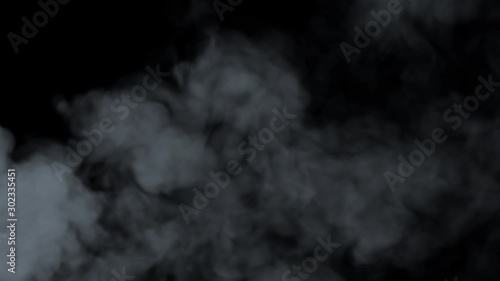 Atmospheric smoke slowly floating through space against transparent background.