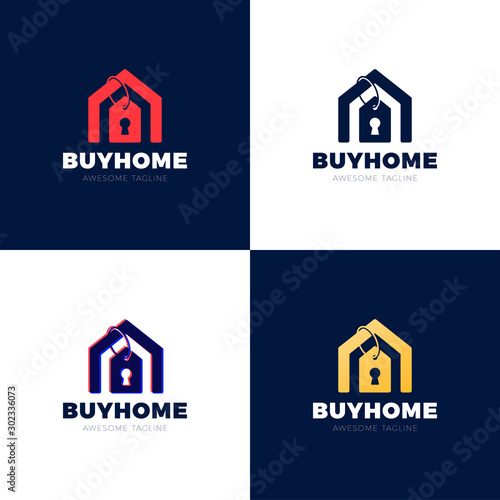 Real Estate House Sale Price Tag Vector Abstract Illustration Logo Icon Design Template Element