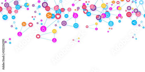 Social media marketing, Communication concept.