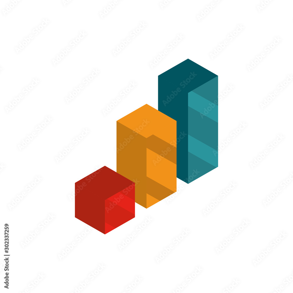 statistics report social media isometric icon statistics report social media isometric icon