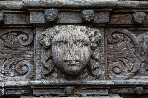 Wooden Carving in Cathedral Close in Exeter