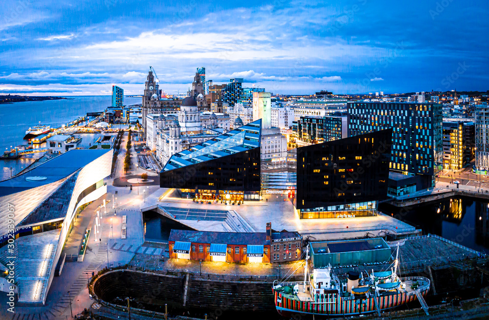 Aerial view of Royal Albert Dock in Liverpool, England Stock Photo ...