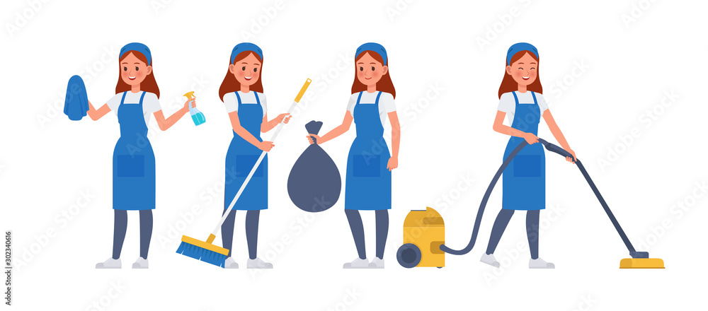 Cleaning staff character vector design no12 Cleaning staff character vector design no12