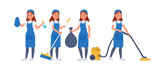 Cleaning staff character vector design no12