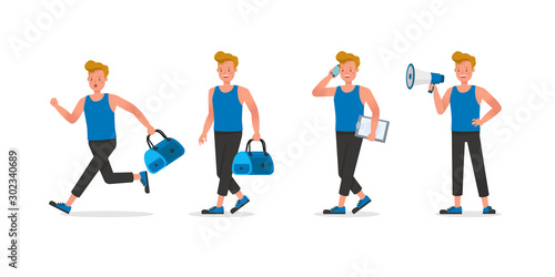 Fitness trainer character vector design. Man dressed in sports clothes. no4