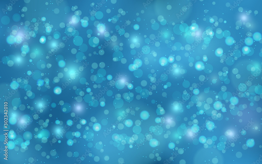 Christmas and New Year abstract blurred vector background with stars, snowflakes and bokeh effect