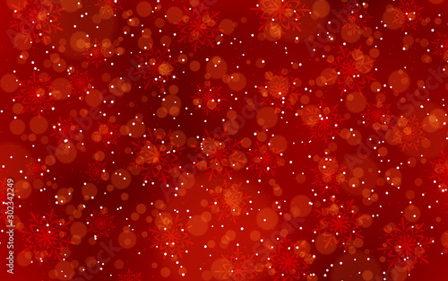 Christmas and New Year abstract blurred vector background with stars, snowflakes and bokeh effect