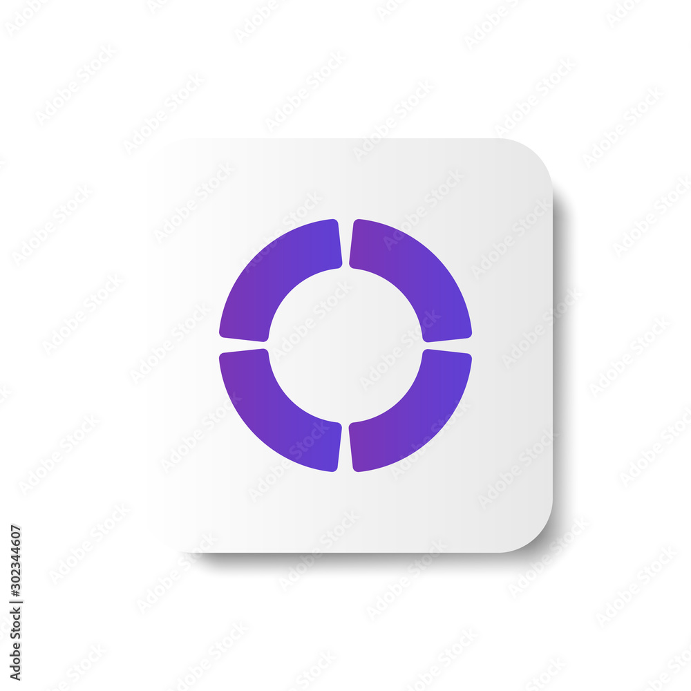 Doughnut pie chart icon in smooth gradient color Doughnut pie chart icon in smooth gradient color