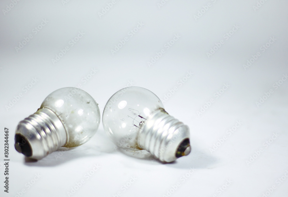 Light bulbs on a white background Light bulbs on a white background