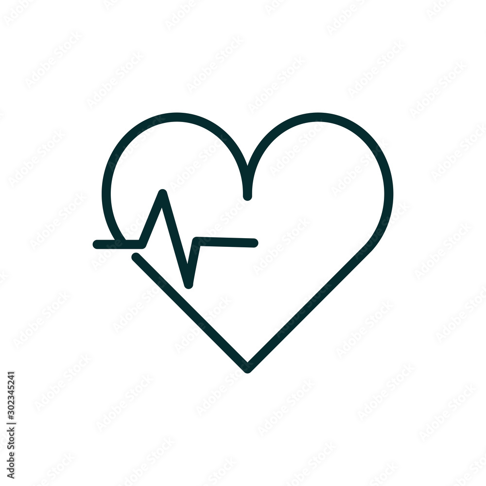 heartbeart cardiology equipment medical icon line heartbeart cardiology equipment medical icon line