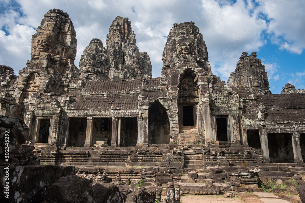 The inner gallery with the entrance way to the upper terrace of Bayon temple one of the UNESCO world heritage sites in Siem Reap, Cambodia. The inner gallery with the entrance way to the upper terrace of Bayon temple one of the UNESCO world heritage sites in Siem Reap, Cambodia.