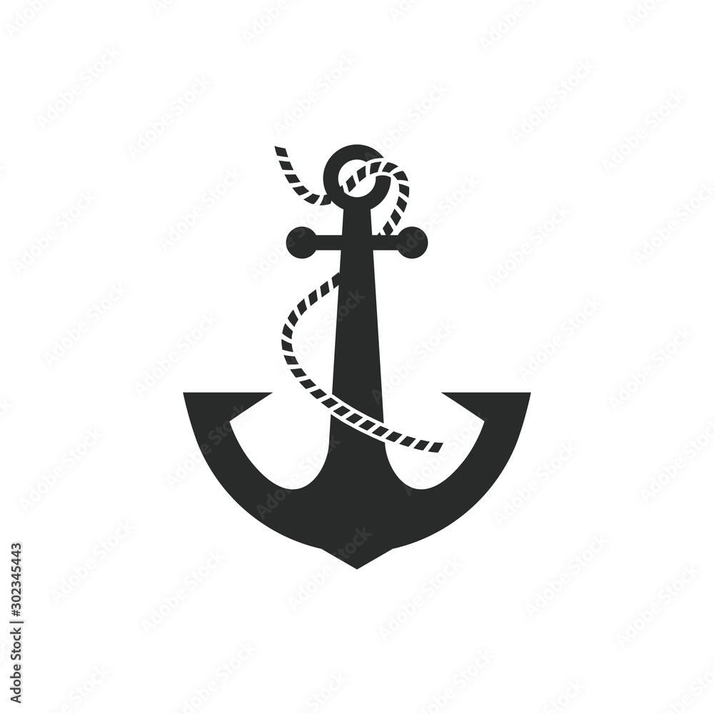 anchor icon vector logo design illustration