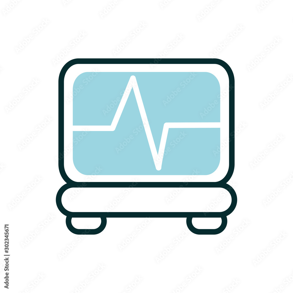 monitoring cardio heart rate equipment medical icon line fill monitoring cardio heart rate equipment medical icon line fill