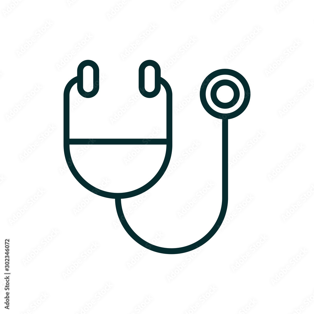 stethoscope diagnostic equipment medical icon line stethoscope diagnostic equipment medical icon line