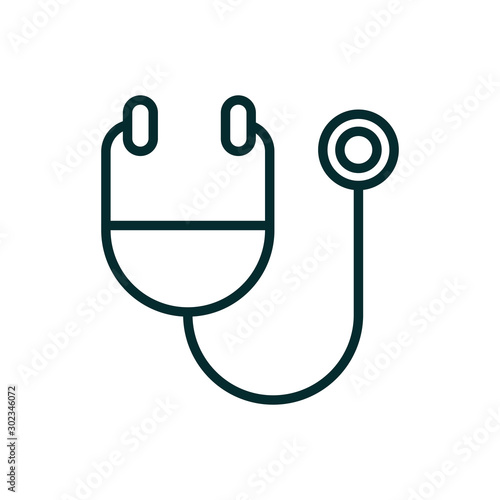 stethoscope diagnostic equipment medical icon line
