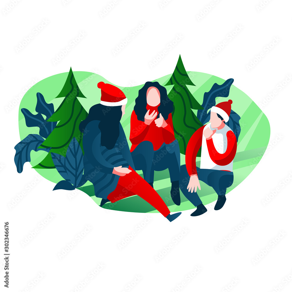 Obraz premium Flat design illustration Christmas theme