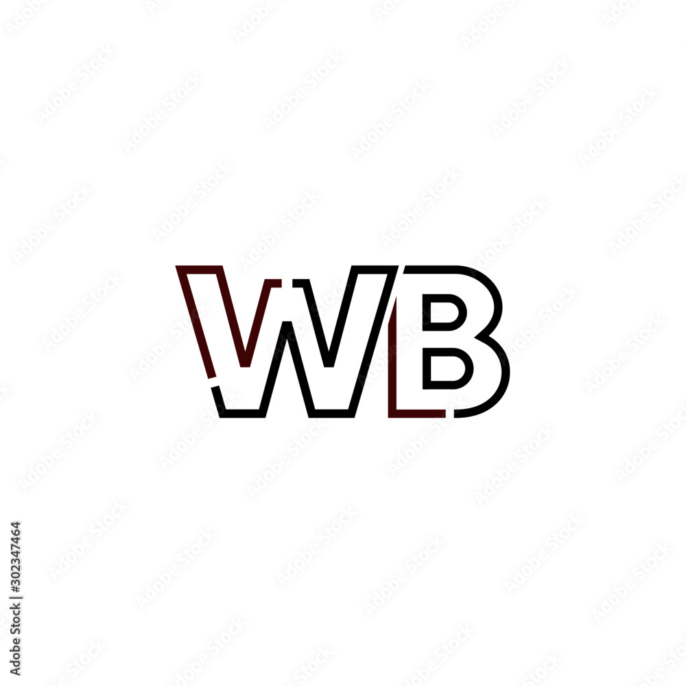 Letter WB logo icon design template elements