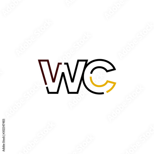 Letter WC logo icon design template elements