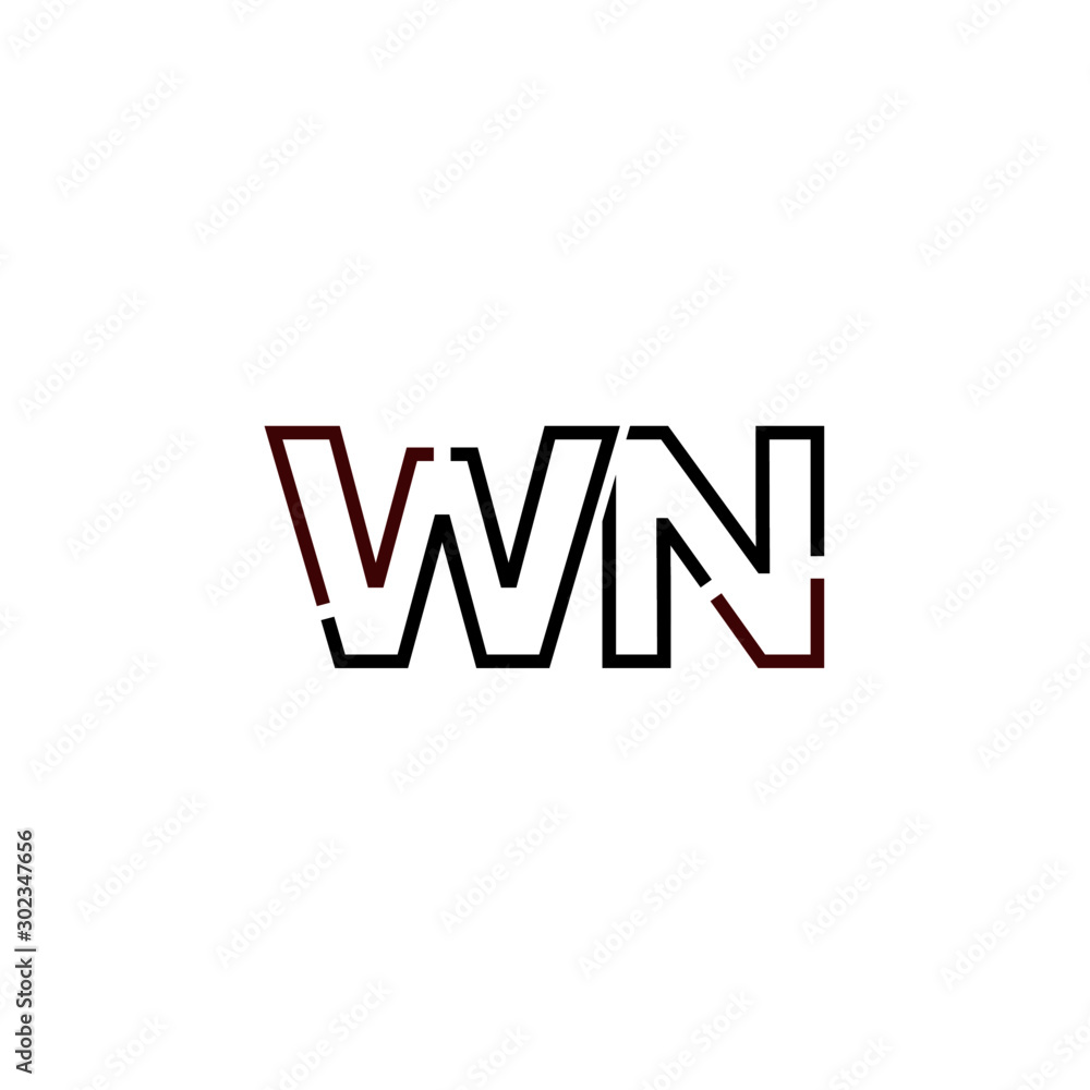 Letter WN logo icon design template elements