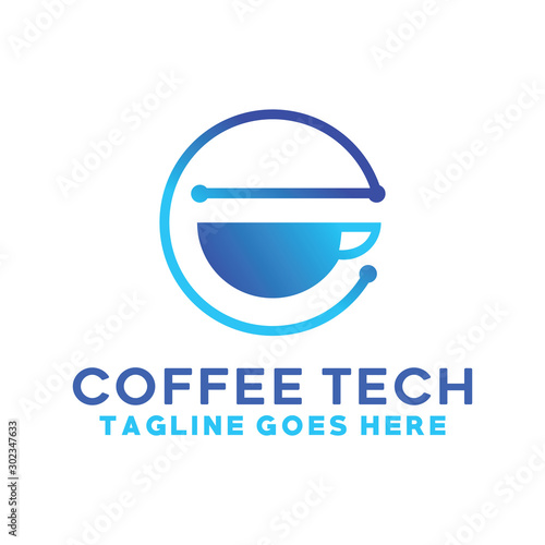 Coffee Tech Logo Design Inspiration For Business And Company