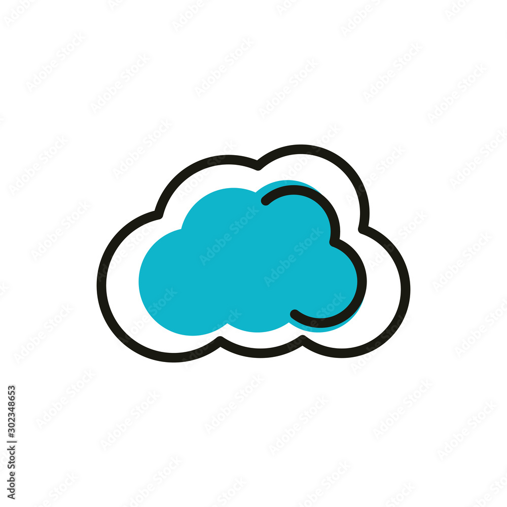 cloud computing social media icon line and fill cloud computing social media icon line and fill