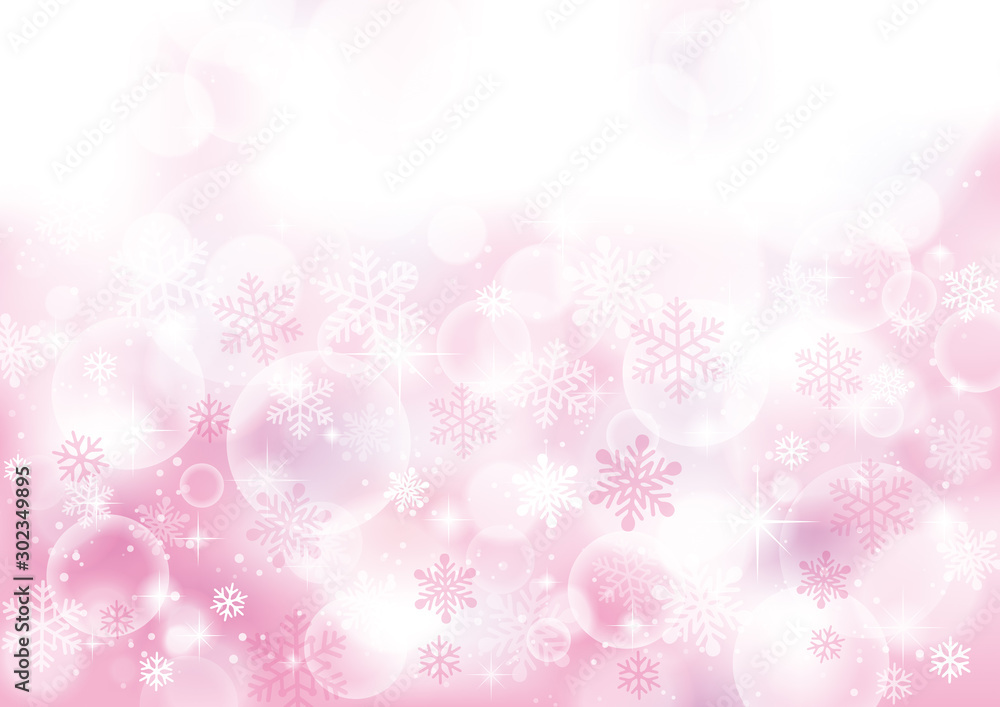 雪　光　背景　ピンク