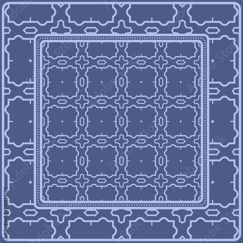 Decorative pattern for fashion print. Sample tablecloth or bandanna design. Vector illustration