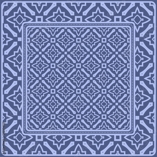 Decorative pattern for fashion print. Sample tablecloth or bandanna design. Vector illustration