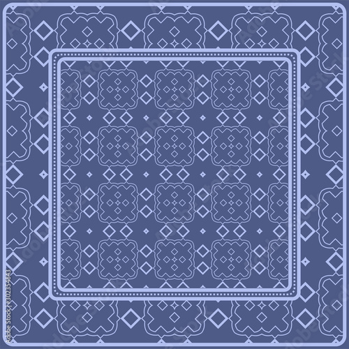 Decorative pattern for fashion print. Sample tablecloth or bandanna design. Vector illustration