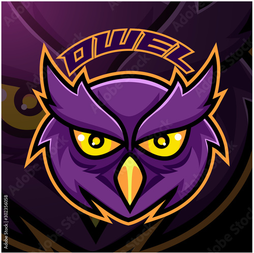 Owel head mascot logo design