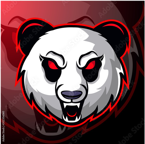 Panda head mascot logo design