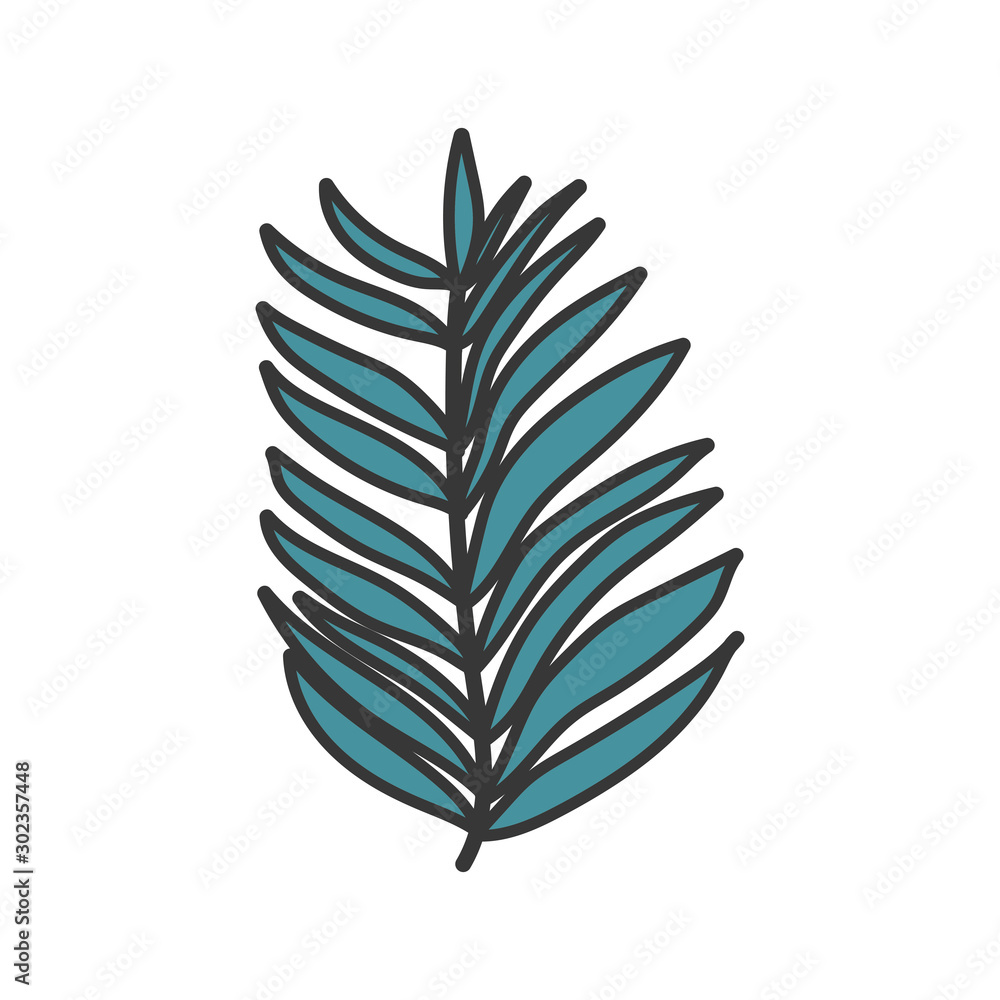 Fototapeta premium palm leaf tropical botanical icon