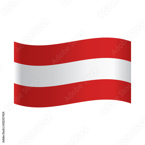 Flag of Austria. Vector Illustration, National flag of Austria: white horizontal stripe between red ones.