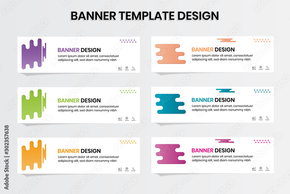 Set of modern banners background. Creative Header template - Vector.