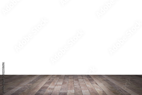 Fototapeta Naklejka Na Ścianę i Meble -  Wood table top isolated on white background Used for product placement or montage