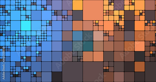 Abstract illustration background full of squares big and smile sizes