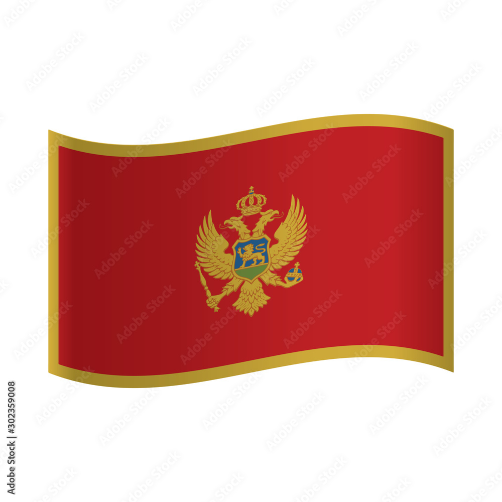 Montenegro Flag, Montenegro flag waving form on gray background. Vector illustration. Montenegro Flag, Montenegro flag waving form on gray background. Vector illustration.