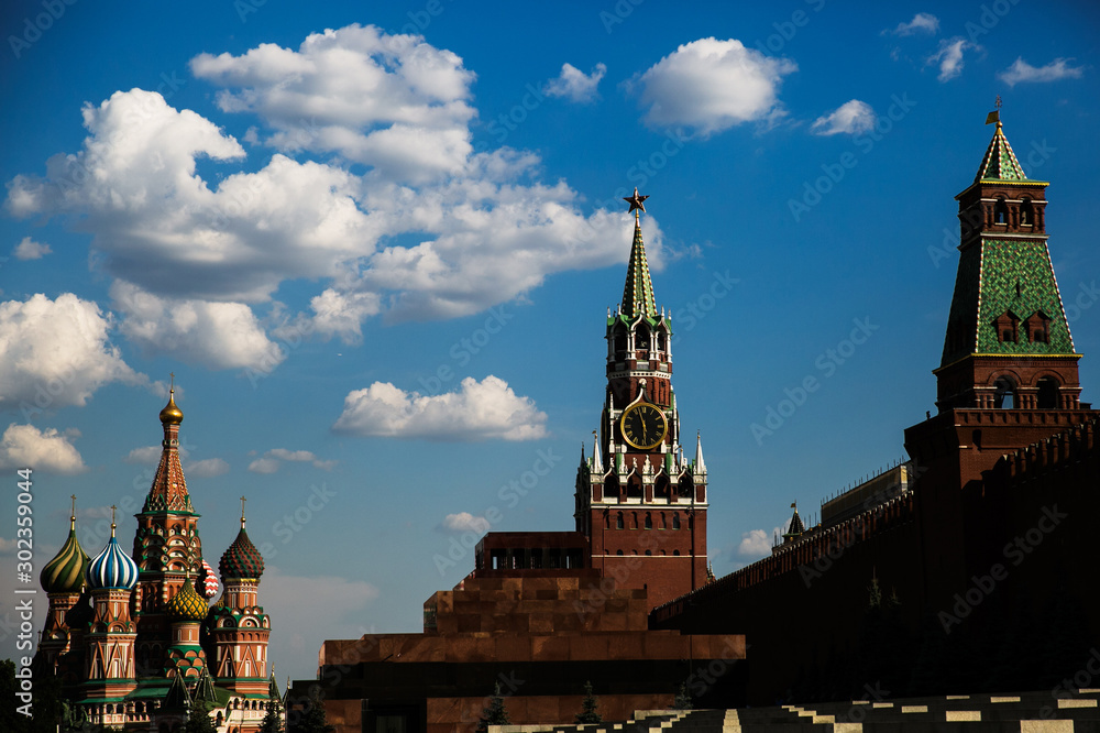 Red Square under blue skies in Moscow, Russia. Red Square under blue skies in Moscow, Russia.