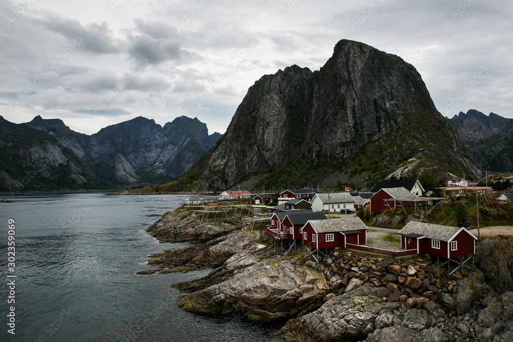 The fishing village of Hamnøy on the Lofoten Islands, Norway.